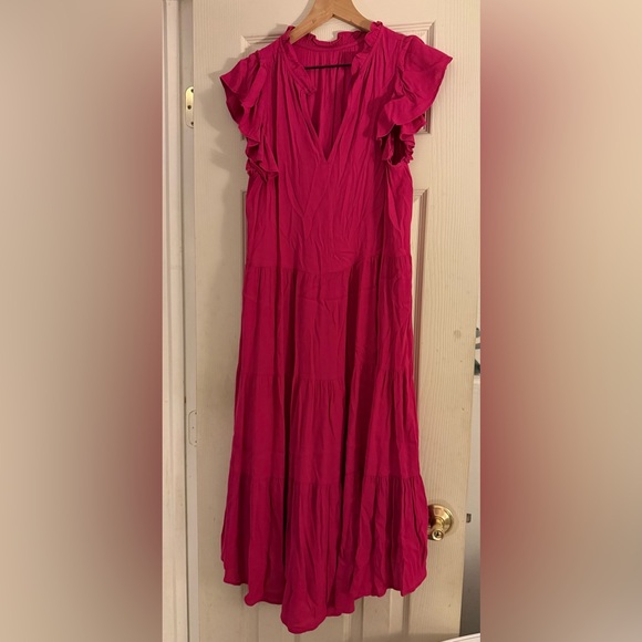 🩷🌸Pink Ruffle Sleeve Dress - Picture 2 of 4